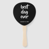 Lässiges Schwarzes Skript | Typografie Wedding Fan Fächer (Vorderseite)