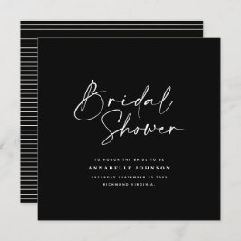 Lässiges Schwarzweiß-Brautparty Save The Date