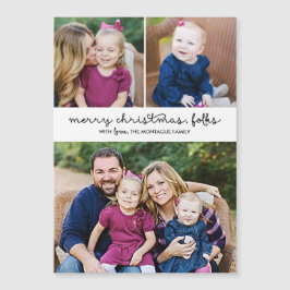 Lässiges Script 3 Foto Magnetische Weihnachtsfeier Magnetkarte