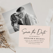 Lässiges Script Blush-Foto Save The Date