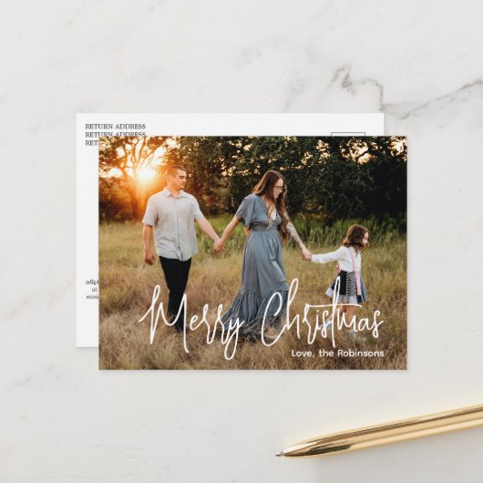 Lässiges Script Foto Modernes Weihnachten (Vorderseite/Rückseite Beispiel)