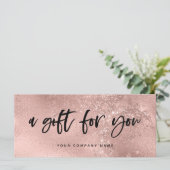 Lässiges Script Imitate Rose Gold Look Geschenkgut (Stehend Vorderseite)