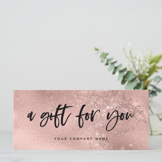 Lässiges Script Imitate Rose Gold Look Geschenkgut (Stehend Vorderseite)