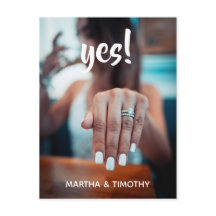 Lässiges Script Ja! Ankündigung der Verlobung