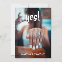 Lässiges Script Ja! Ankündigung der Verlobung von