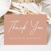 Lässiges Script Terracotta Wedding Dankeskarte