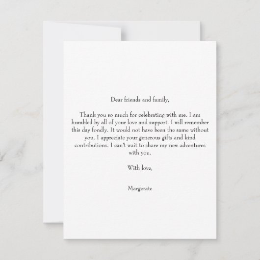 Lässiges Script und Abschluss Foto Vielen Dank Dankeskarte (Rückseite)