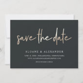 Lässiges Sketch Gold | Moderne Hochzeit Save The Date (Vorderseite)