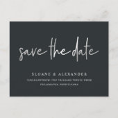 Lässiges Sketch Silver | Modern Save the Date Ankündigungspostkarte (Vorderseite)