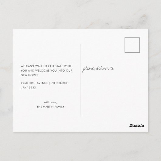 Lässiges Skript 5 Fotos Verzierte Bewegungsankündi Postkarte (Rückseite)