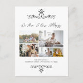 Lässiges Skript 5 Fotos Verzierte Bewegungsankündi Postkarte (Vorderseite)