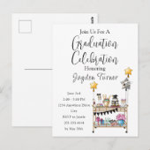 Lässiges Skript Bar Abschluss Einladung Postkarte (Vorne/Hinten)