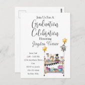 Lässiges Skript Bar Abschluss Einladung Postkarte (Vorne/Hinten)