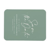 Lässiges Skript bei grün Typografie Hochzeit geret Magnet (Horizontal)