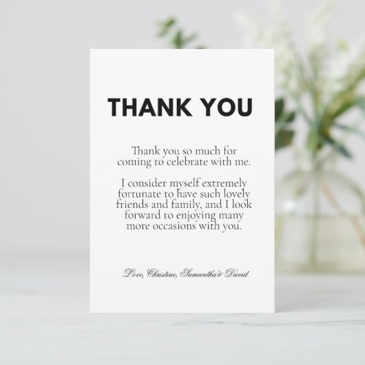 Lässiges Skript Dankeschön Karte (Stehend Vorderseite)