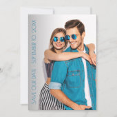 Lässiges Skript-Foto Hochzeit speichern Sie das Da Save The Date (Vorderseite)