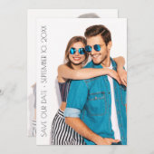 Lässiges Skript-Foto Hochzeit speichern Sie das Da Save The Date (Vorne/Hinten)