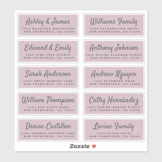 Lässiges Skript-Gästeschrift Aufkleber (Blatt)