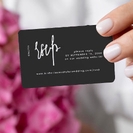 Lässiges Skript moderne Schwarze Hochzeit online u Begleitkarte