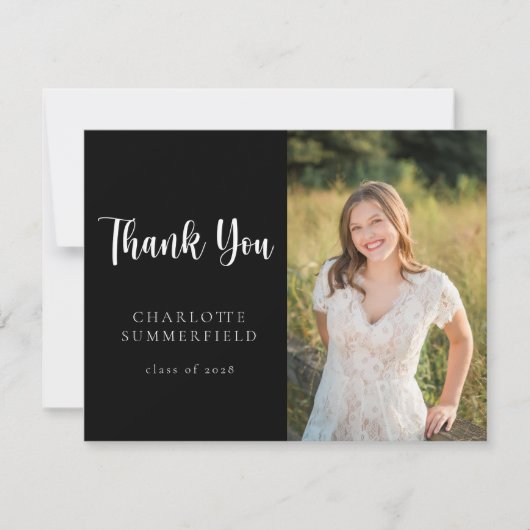 Lässiges Skript Moderner Abschluss Danke Karte (Vorderseite)