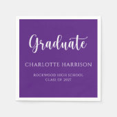 Lässiges Skript Modernes Abschluss Papier Napkins Serviette (Vorderseite)