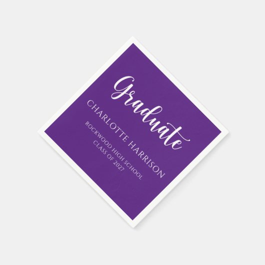 Lässiges Skript Modernes Abschluss Papier Napkins Serviette (Ecke)