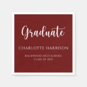 Lässiges Skript Modernes Abschluss Papier Serviette (Vorderseite)