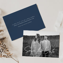 Lässiges Skript Navy Foto Save The Date
