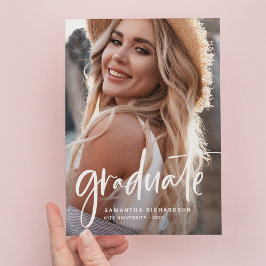 Lässiges Skript | Partei für zwei Fotos Einladungspostkarte