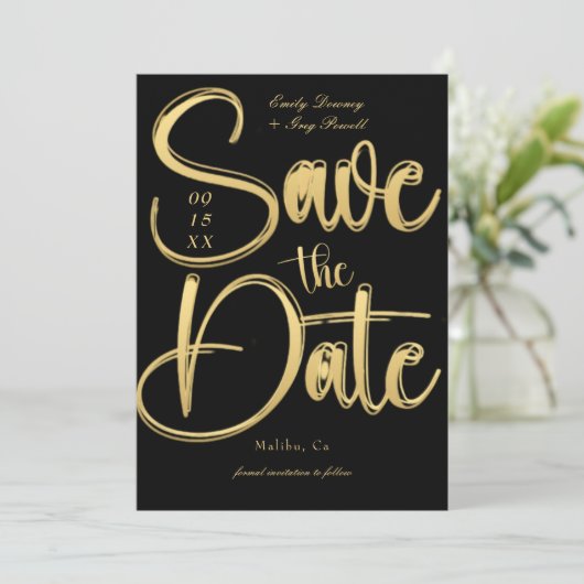 Lässiges Skript Save the Date Einladung (Stehend Vorderseite)