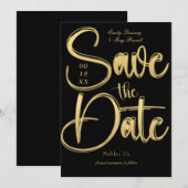 Lässiges Skript Save the Date Einladung (Vorne/Hinten)