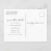 Lässiges Skript Save the Date Foto Postkarte Schwa (Rückseite)