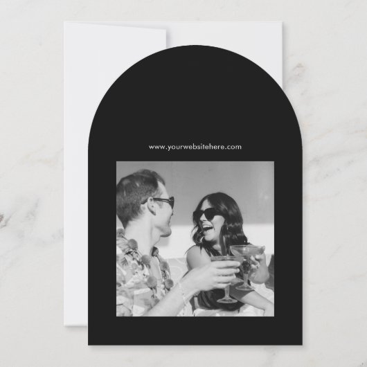 Lässiges Skript Save the Date Freie Getränke Hochz Einladung (Rückseite)