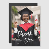 Lässiges Skript und Foto | Abschluss Vielen Dank Magnetkarte (Vorne/Hinten)