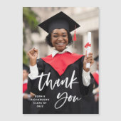 Lässiges Skript und Foto | Abschluss Vielen Dank Magnetkarte (Vorderseite)