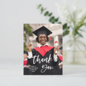 Lässiges Skript und Foto | Abschluss Vielen Dank Postkarte (Stehend Vorderseite)