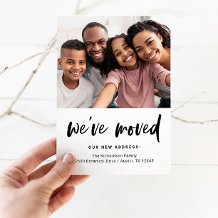 Lässiges Skript und Foto   Ankündigung der Beförde Postkarte