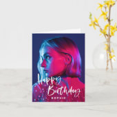 Lässiges Skript und Foto | Happy Birthday Karte (Gelbe Blume)