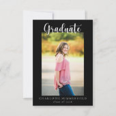 Lässiges Skript Zwei Foto | Ankündigung des Abschl (Vorderseite)