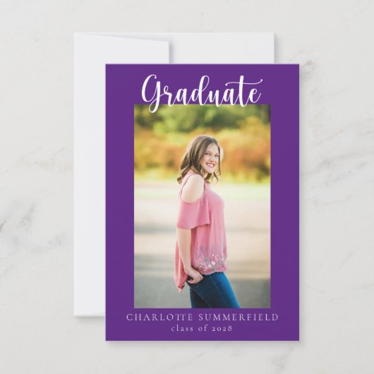 Lässiges Skript Zwei Foto | Ankündigung des Abschl (Vorderseite)