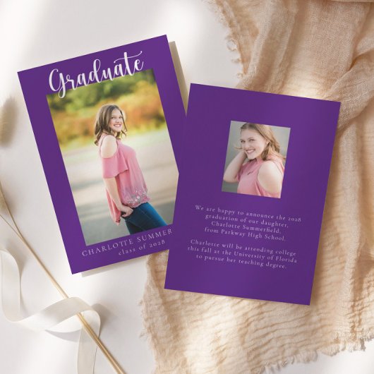 Lässiges Skript Zwei Foto | Ankündigung des Abschl