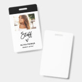 Lässiges Skriptpersonal | Foto und Handgezogenes H Ausweis (Vorder- & Rückseite)