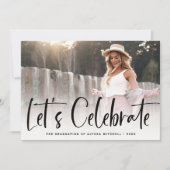 Lässiges Skriptschwarz | Partei für zwei Fotos Einladung (Vorderseite)