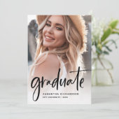 Lässiges Skriptschwarz | Partei für zwei Fotos Einladung (Stehend Vorderseite)