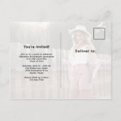 Lässiges Skriptschwarz | Partei für zwei Fotos Einladungspostkarte (Rückseite)