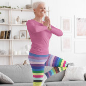 Lässiges Strip Muster Yoga Workout Leggings