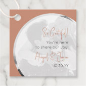 Lässiges Terra Cotta Modernes Hochzeitsfest Foto Geschenkanhänger (Vorderseite)