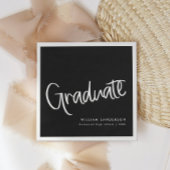 Lässiges Trendskript Schwarz & Weiß Abschluss Serviette