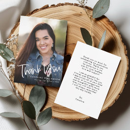 Lässiges Trendy Handgeschriebenes Script Abschluss Dankeskarte