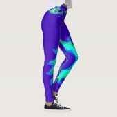 Lässiges türkisfarbenes Aqua-Korallendesign aquama Leggings (Rechts)